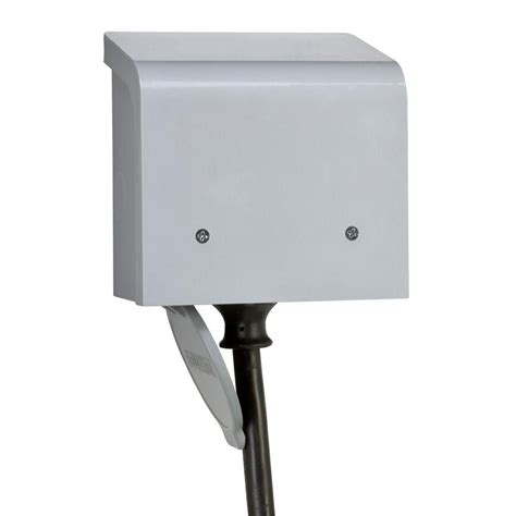 reliance controls 50 amp non-metallic power inlet box|50 amp outdoor outlet box.